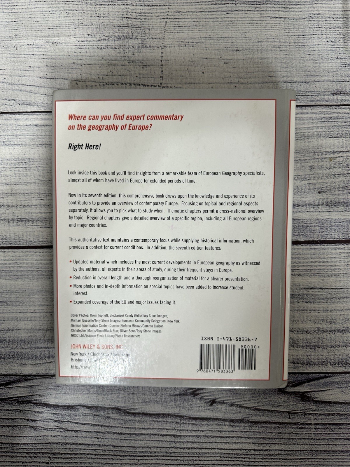 Contemporary Europe: A Geographic Analysis by William H Berentsen: Hardcover