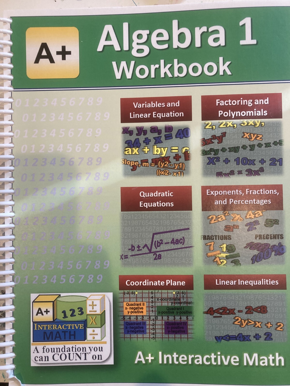 Algebra 1 – Spiral-bound, Interactive Math, homeschool, unused – Very Good