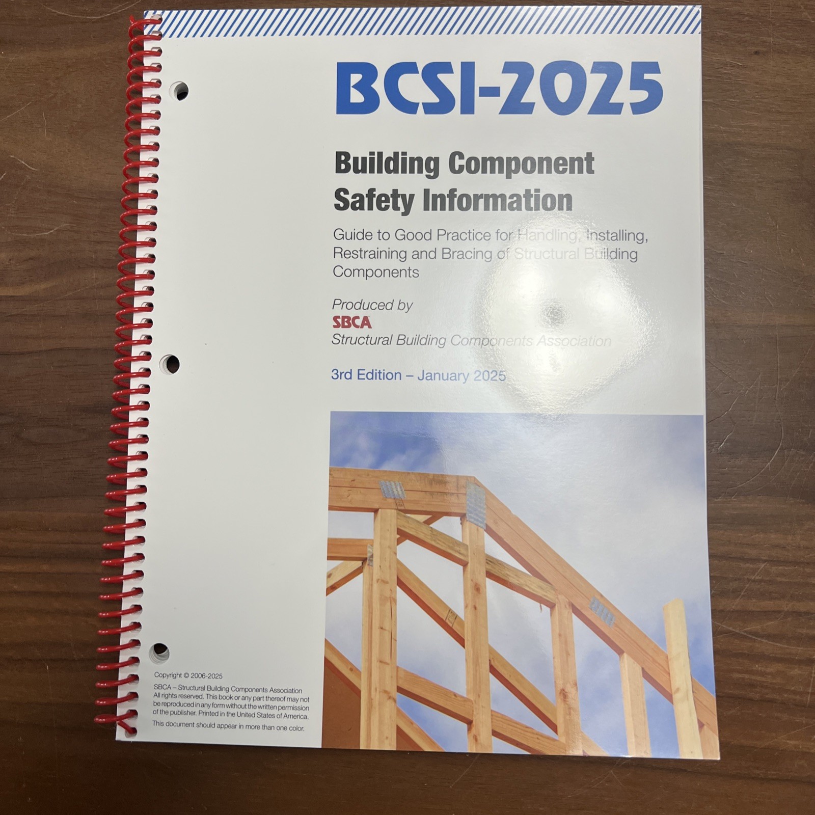 BCSI-2025 Building Component Safety Information 3rd Edition 2025 Ring Bound