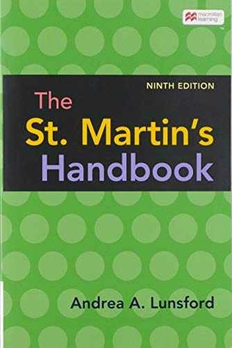 The St. Martin’s Handbook (Paper – Paperback, by Lunsford Andrea – Very Good
