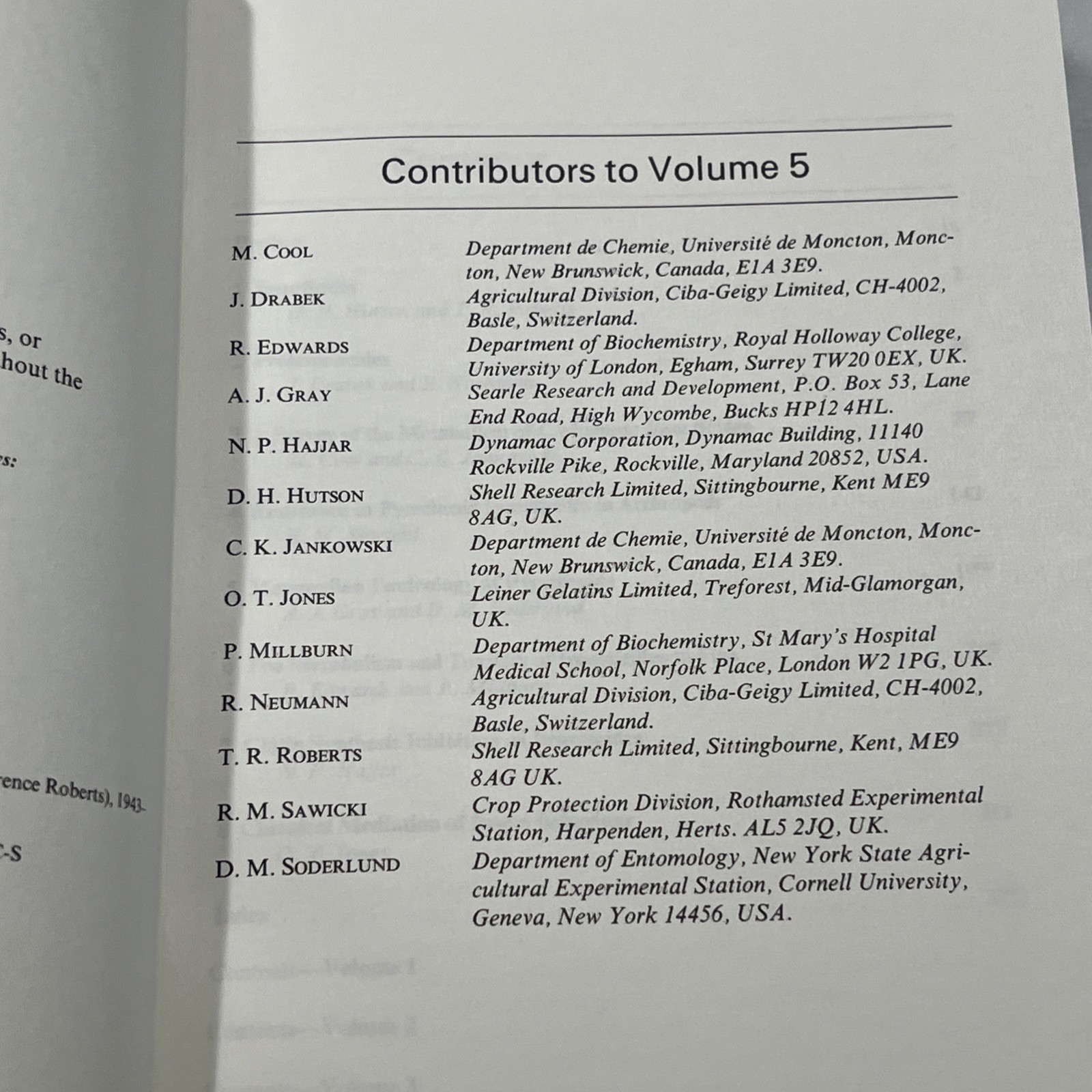Inspecticides Volume 5 Progress in Pecticide Biochemistry & Toxicology Hutson