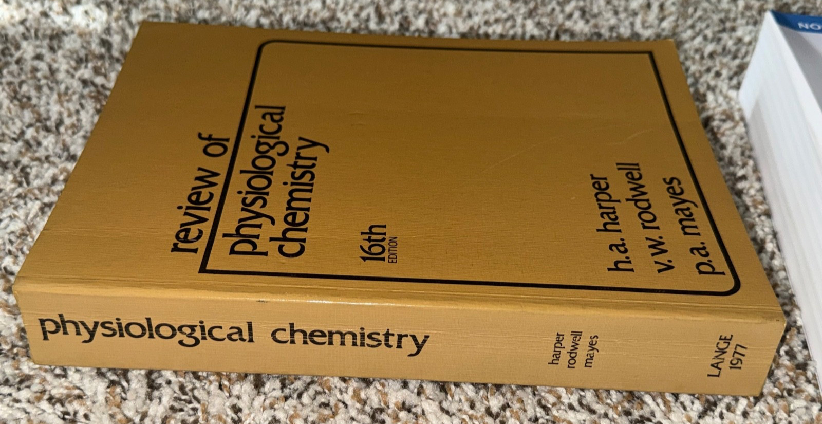 REVIEW OF PHYSIOLOGICAL CHEMISTRY & ORGANIC CHEMISTRY by Bruce (Pearson) Books