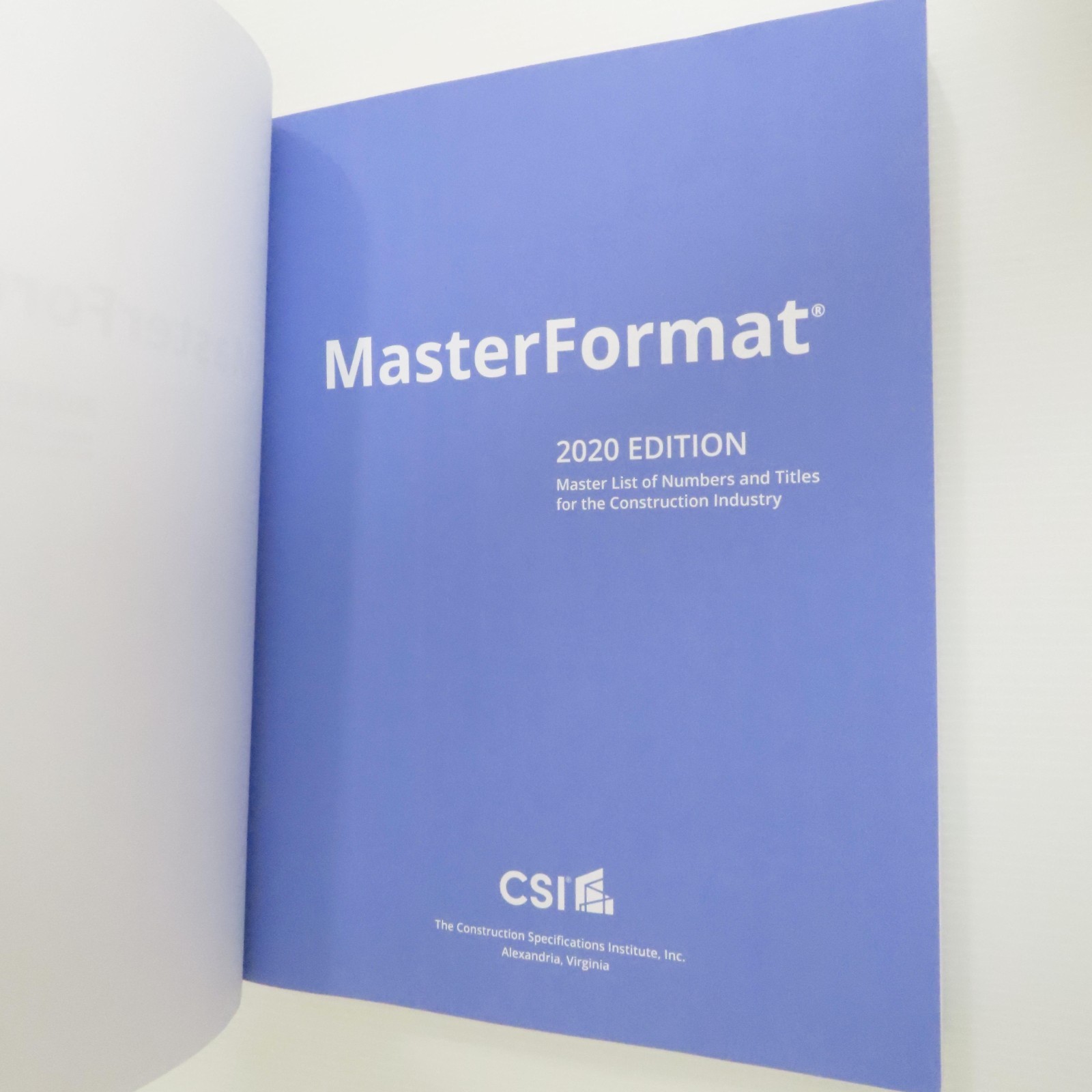 MasterFormat 2020 Edition Master List Numbers & Titles for Construction Industry