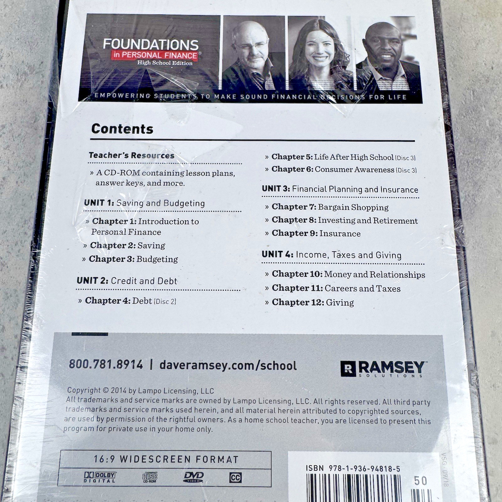 New Dave Ramsey Foundations in Personal Finance High School Homeschool DVD