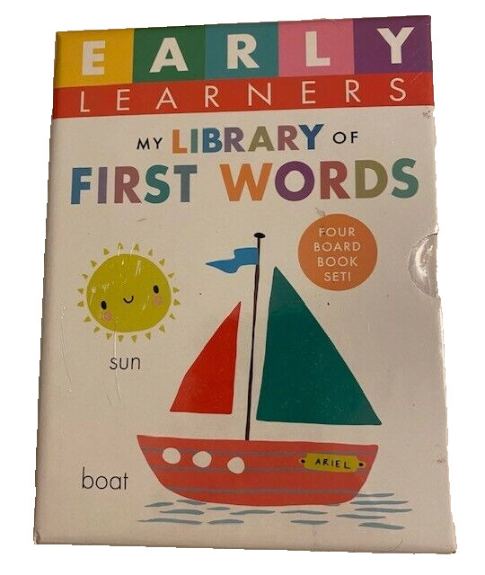 My Library of First Words set of 4 Board Books Early Learning Little Hippo small