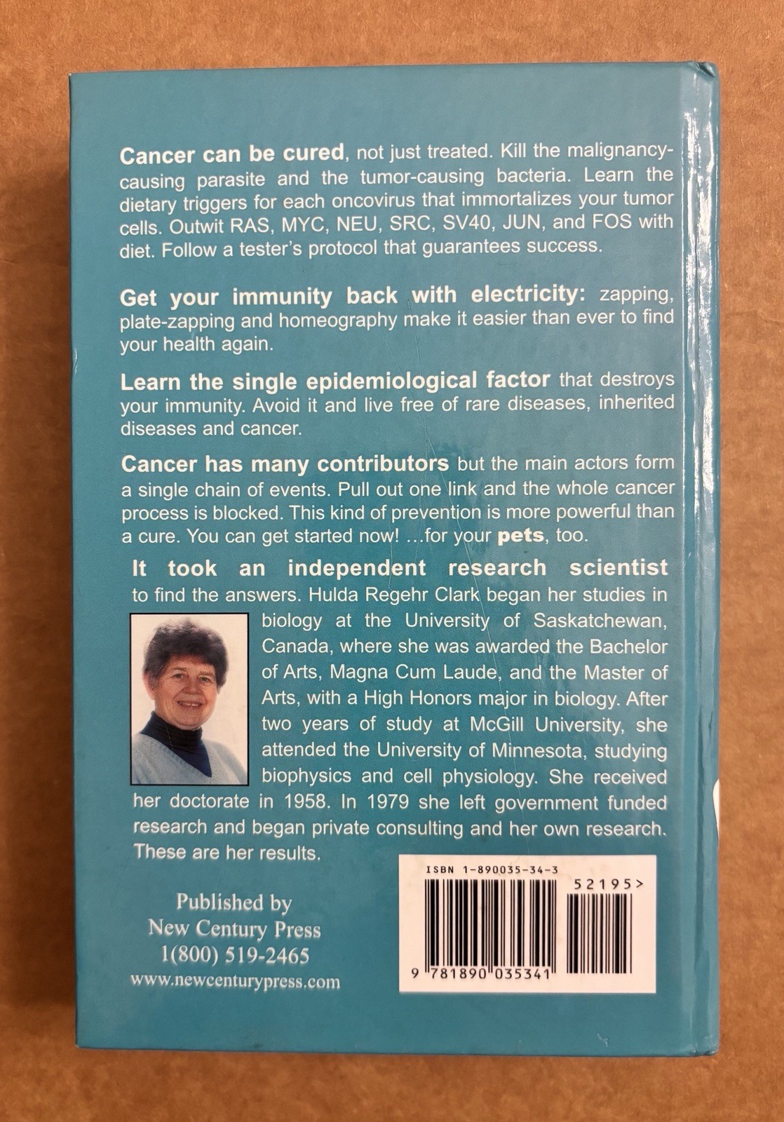 The Prevention of All Cancers by Hulda R. Clark PH.D HARDCOVER