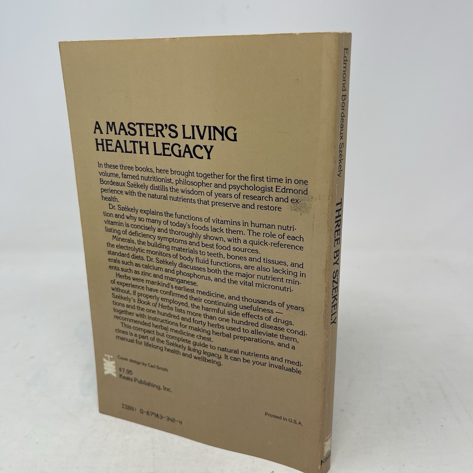Three by Szekely Edmond Szekely 1983 Keats Paperback Vitamins Minerals Herbs