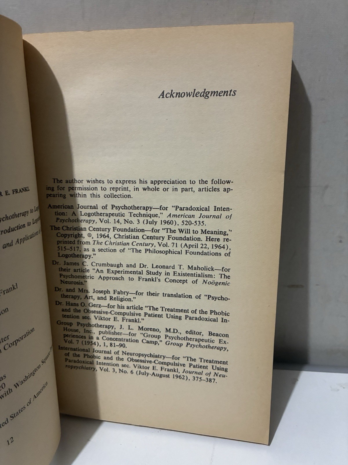 Psychotherapy and Existentialism – Viktor E Frankl PBCK 1967 6th Print – Good