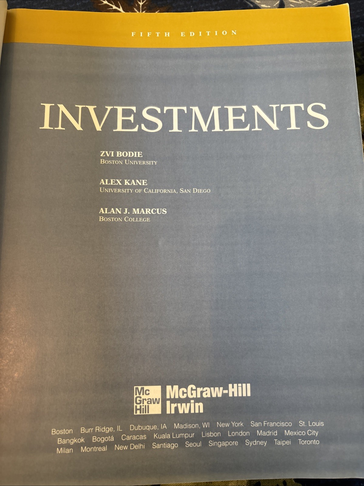 Investments International Edition 5th Edition Paperback Book