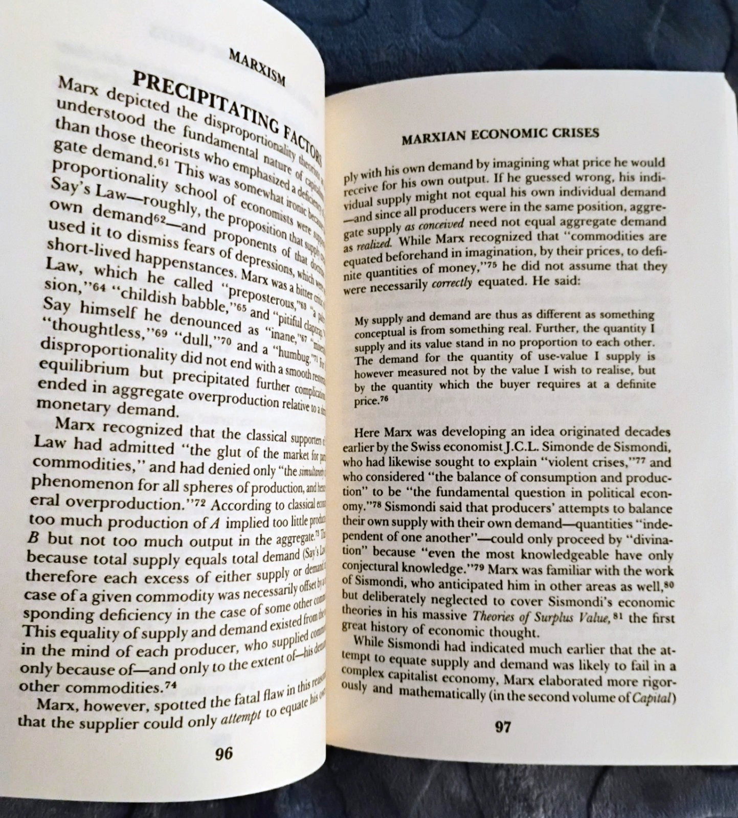 Marxism Philosophy and Economics by Thomas Sewell VG SC 1st Quail Edition 1985