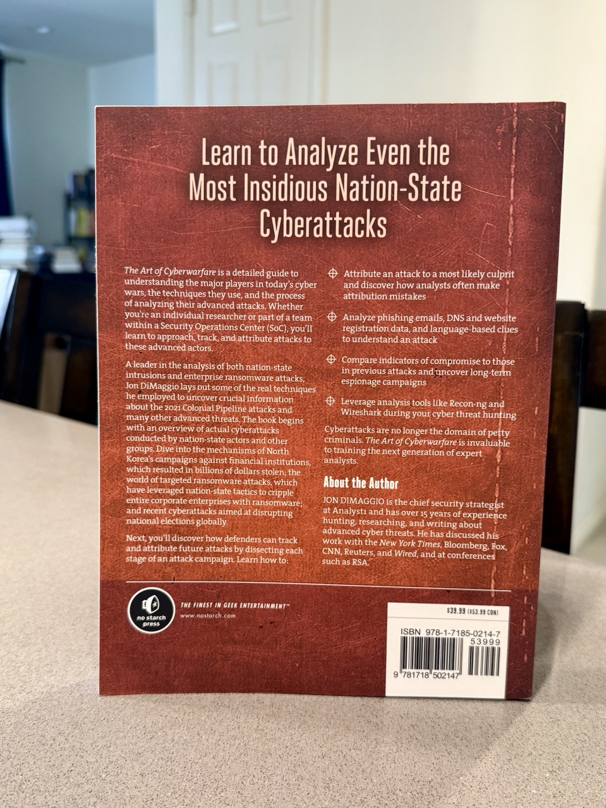 Art of Cyberwarfare : An Investigator’s Guide to Espionage… by Jon DiMaggio