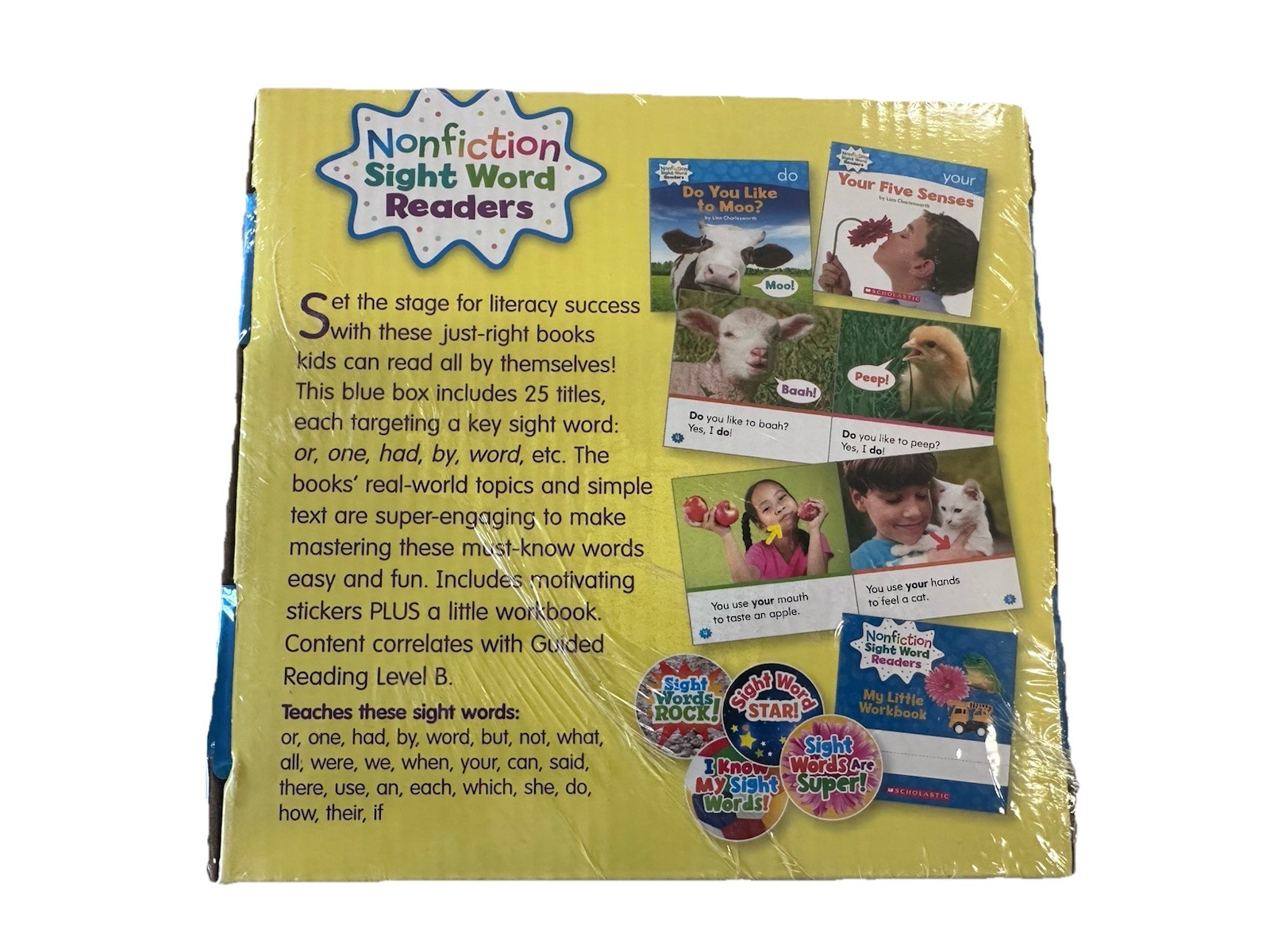 New In Box Scholastic Nonfiction Sight Word Readers Parent Pack Level B