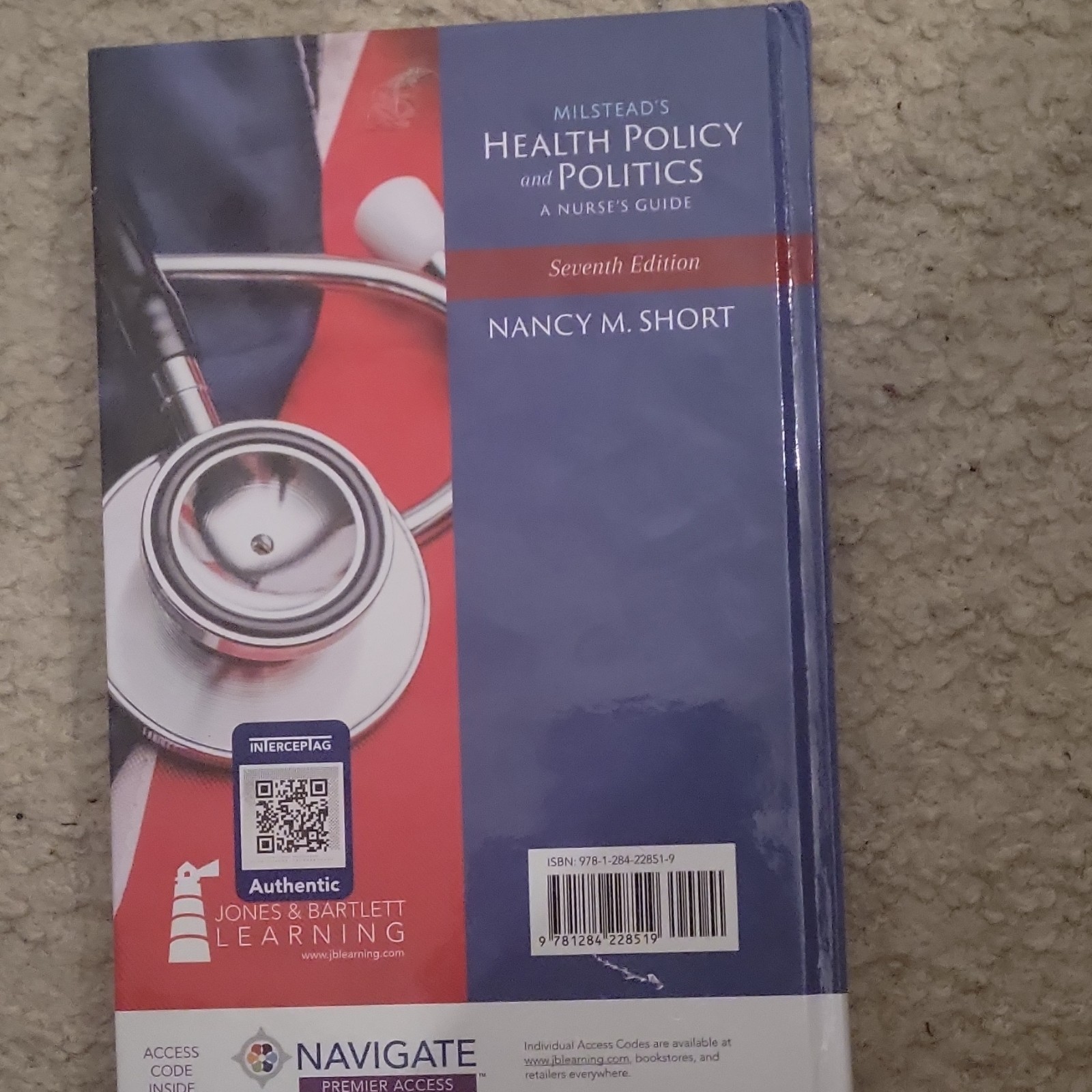Milstead’s Health Policy & Politics 7th Ed Hardcover by Nancy M. Short
