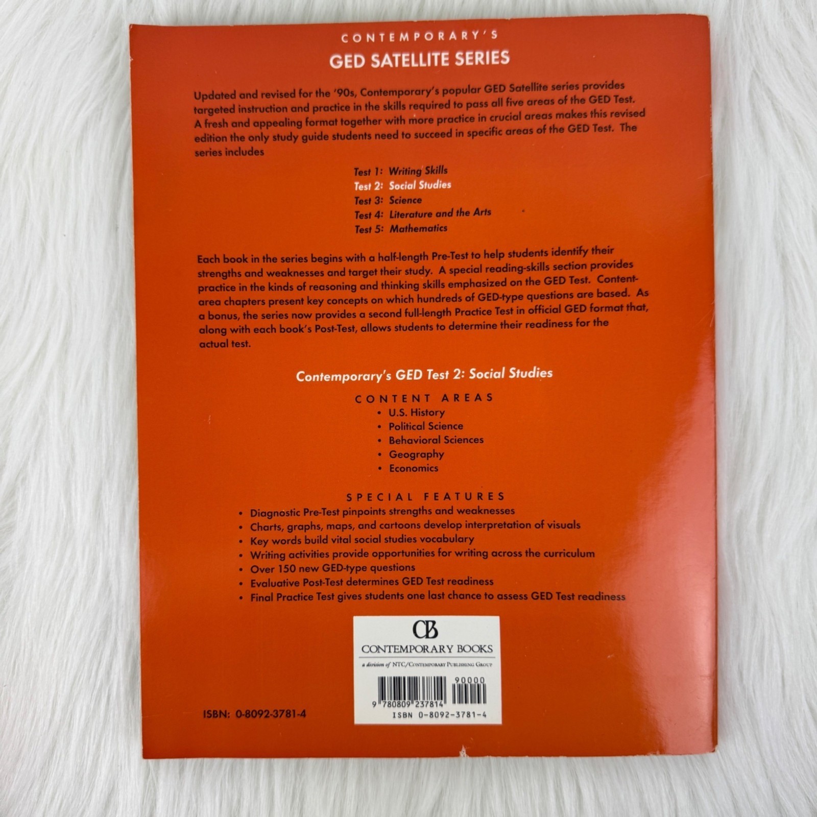 Bundle Lot 3 Contemporary’s GED Mathematics 5 Social Studies 2 Science 3 Used Bo