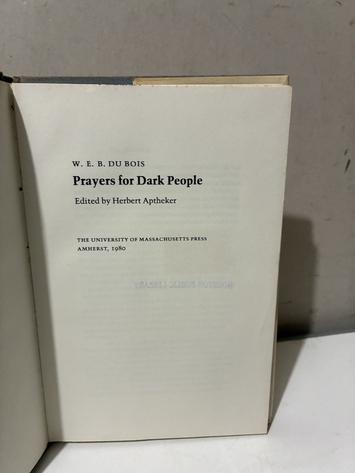 Prayers for Dark People by W.E.B. Du Bois 1980 1st Edition HCDJ Ex-Library