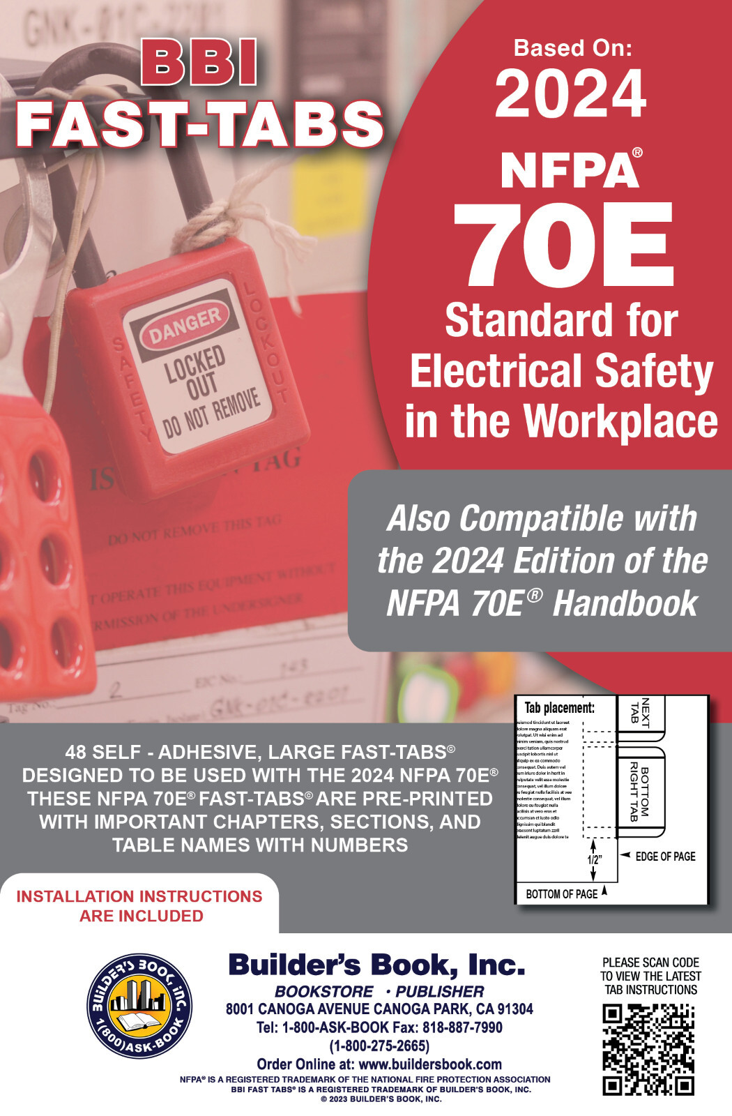 2024 Standard for Electrical Safety in Workplace NFPA 70E Fast-Tabs – TABS ONLY