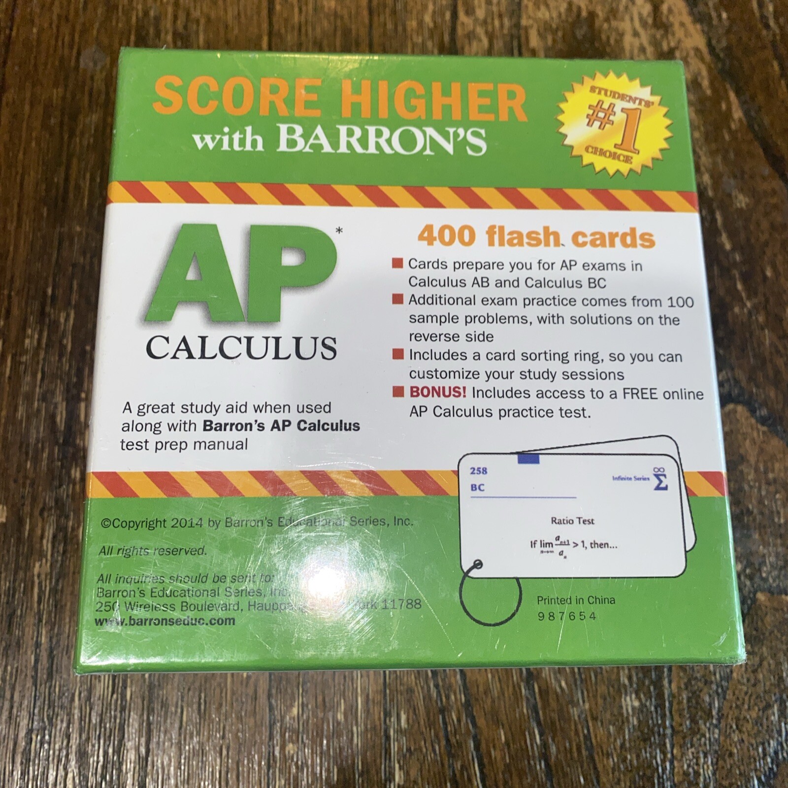 Barron’s AP Calculus Flash Cards David Bock (2014, Cards,Flash Cards, NEW Sealed
