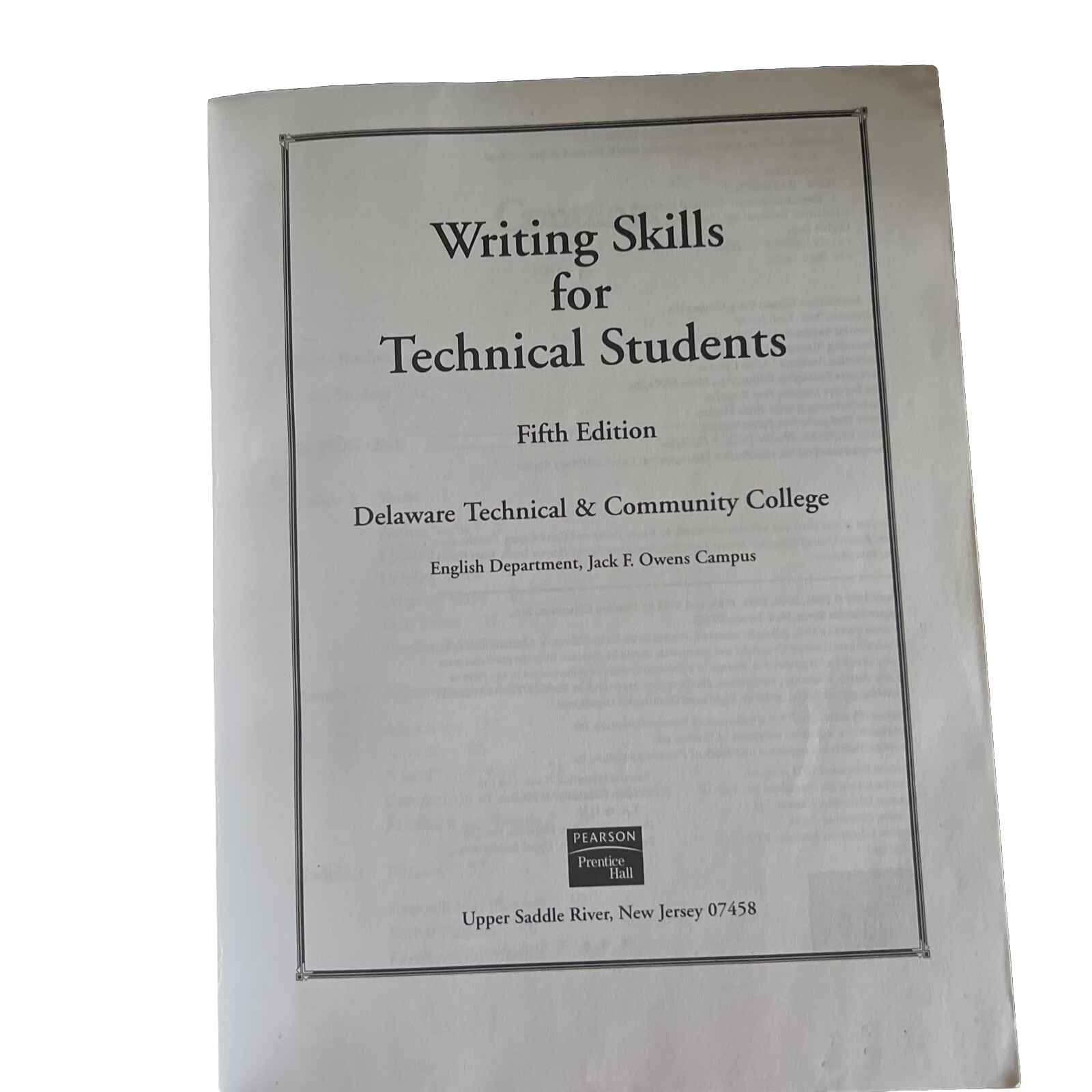 Writing Skills for Technical Students by Delaware Technical and Community…