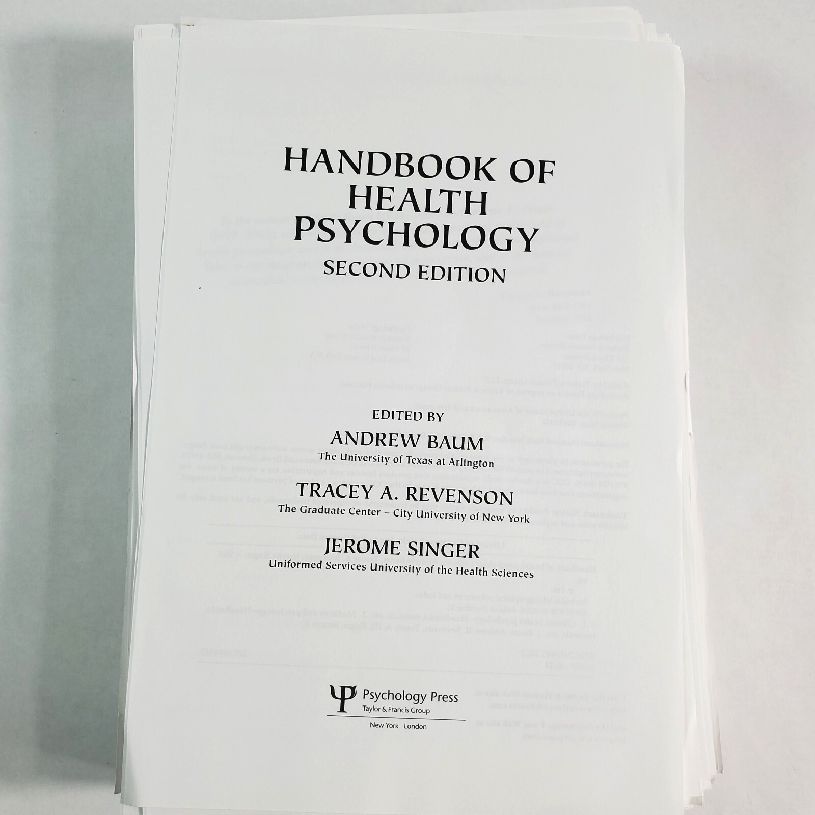 Handbook of Health Psychology 2nd Edition by Tracey A. Revenson 2012 Loose-leaf