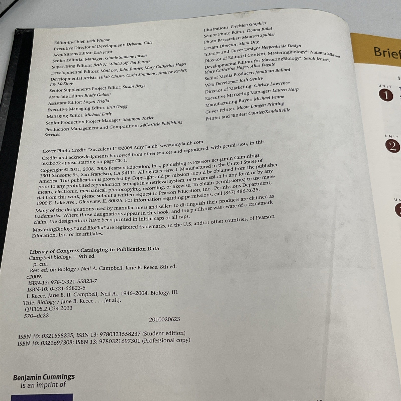 Campbell Biology (ninth Edition) – Hardcover, by Reece, Urry, Cain, 2011 Pearson