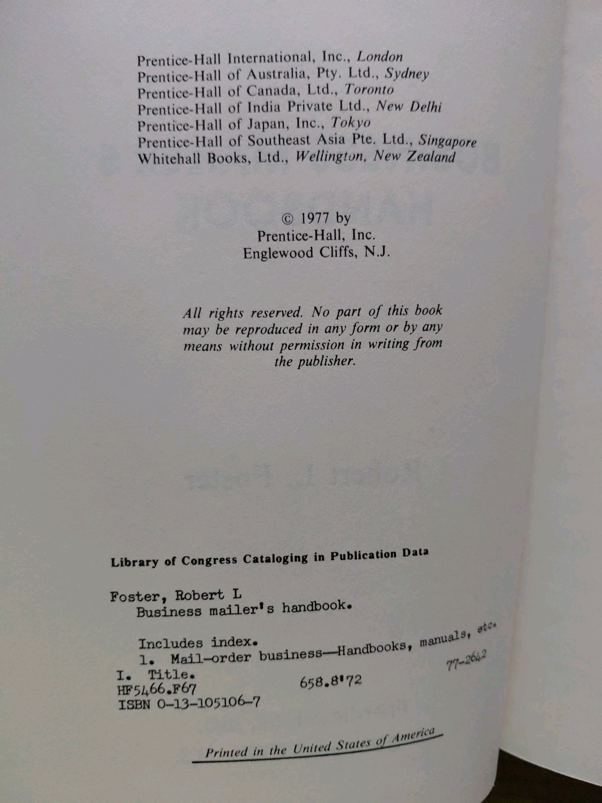 Business Mailers Handbook Hardcover Robert Foster Rare Business Book 1977 MISC4
