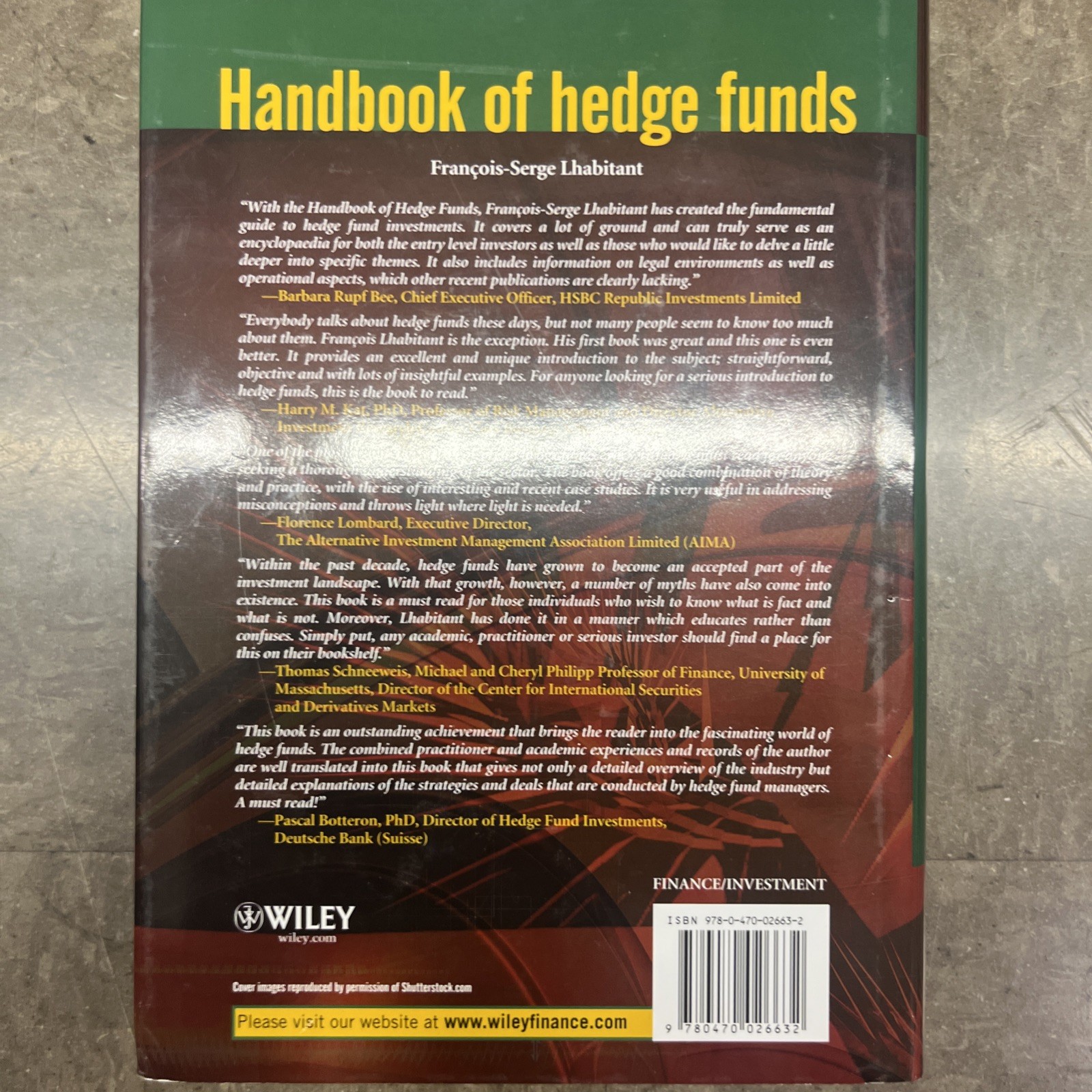 Handbook of Hedge Funds by Lhabitant, François-Serge