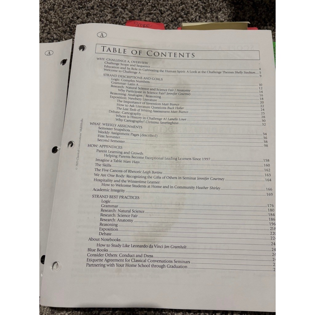 Classical Conversations Challenge A English Language Guide 2025-2026 Homeschool