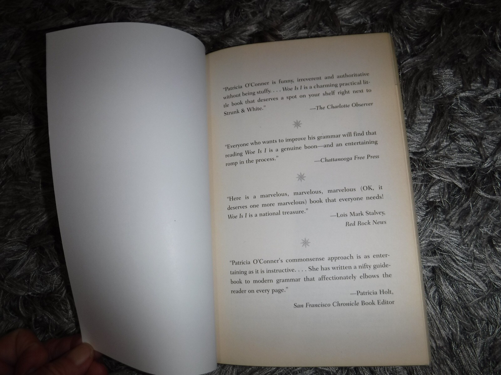 Woe is I : Grammarphobe’s guide to … English / O’Conner (Riverhead 1996 pbk)