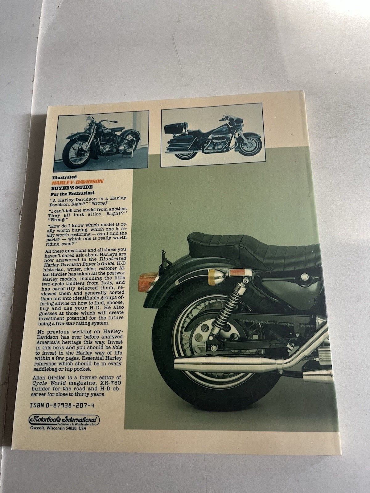 Illustrated Harley-Davidson Buyer’s Guide by Allen Girdler Vintage TPB 1986 EXC