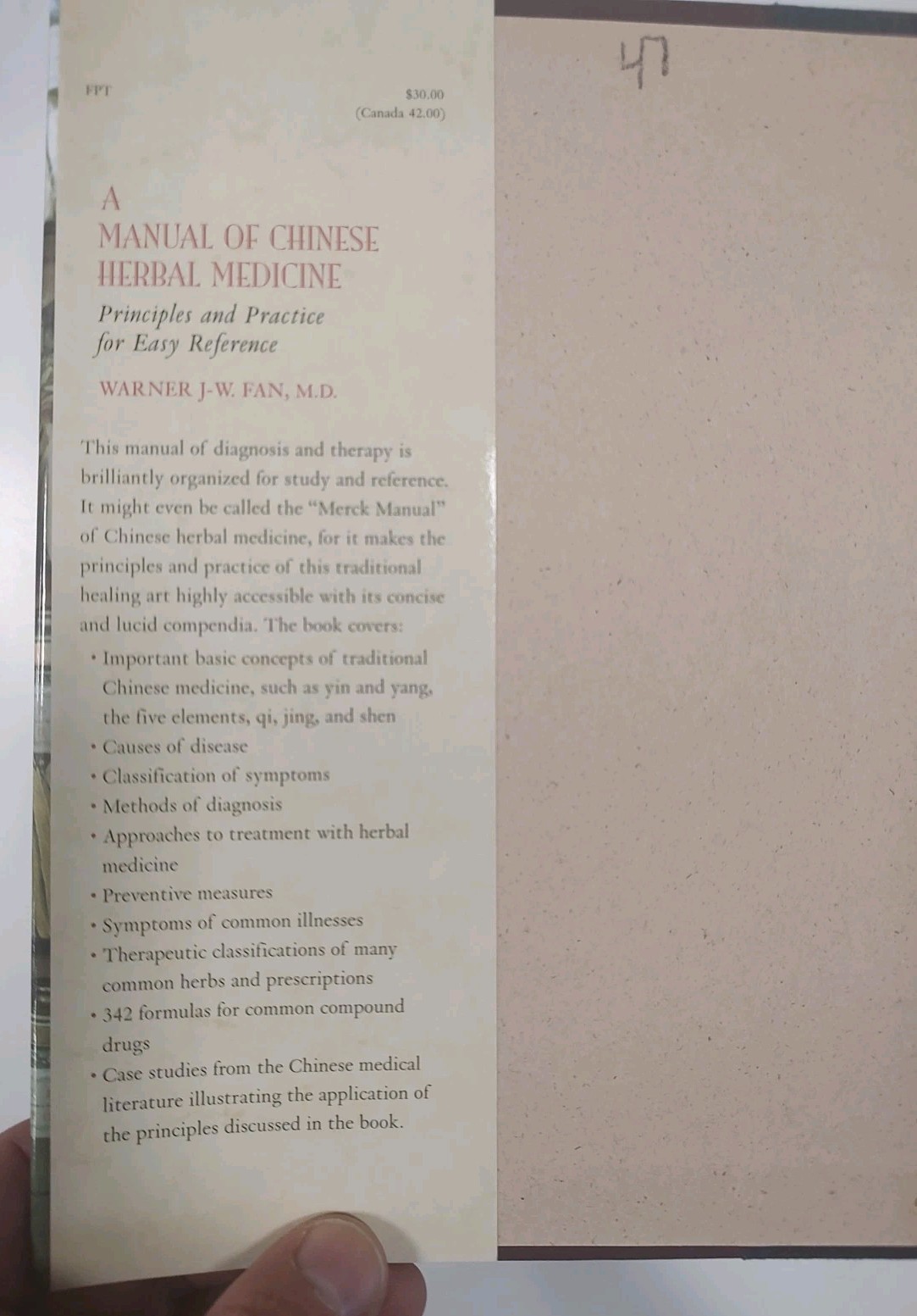Manual of Chinese Herbal Medicine : Principles and Practice, 1st Ed. 1st Print