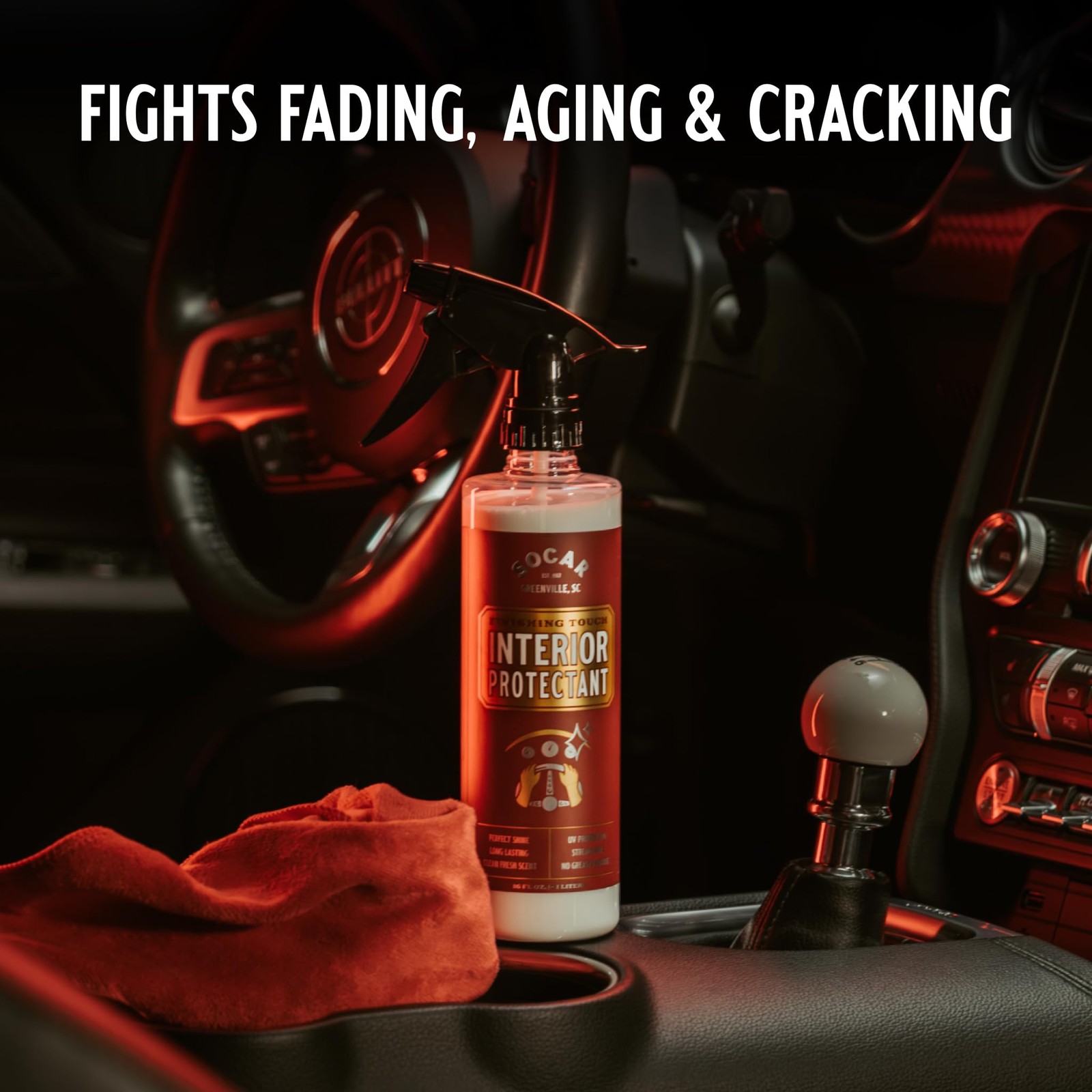 SOCAR Finishing Touch Interior Protectant – 16 fl oz, Professional Grade Dres…