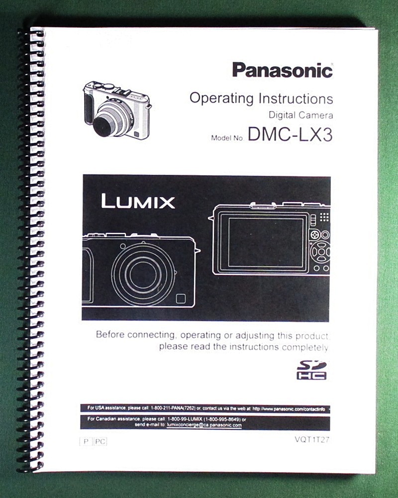 Panasonic DMC-LX3 Instruction Manual: 160 Pages & Protective Covers!