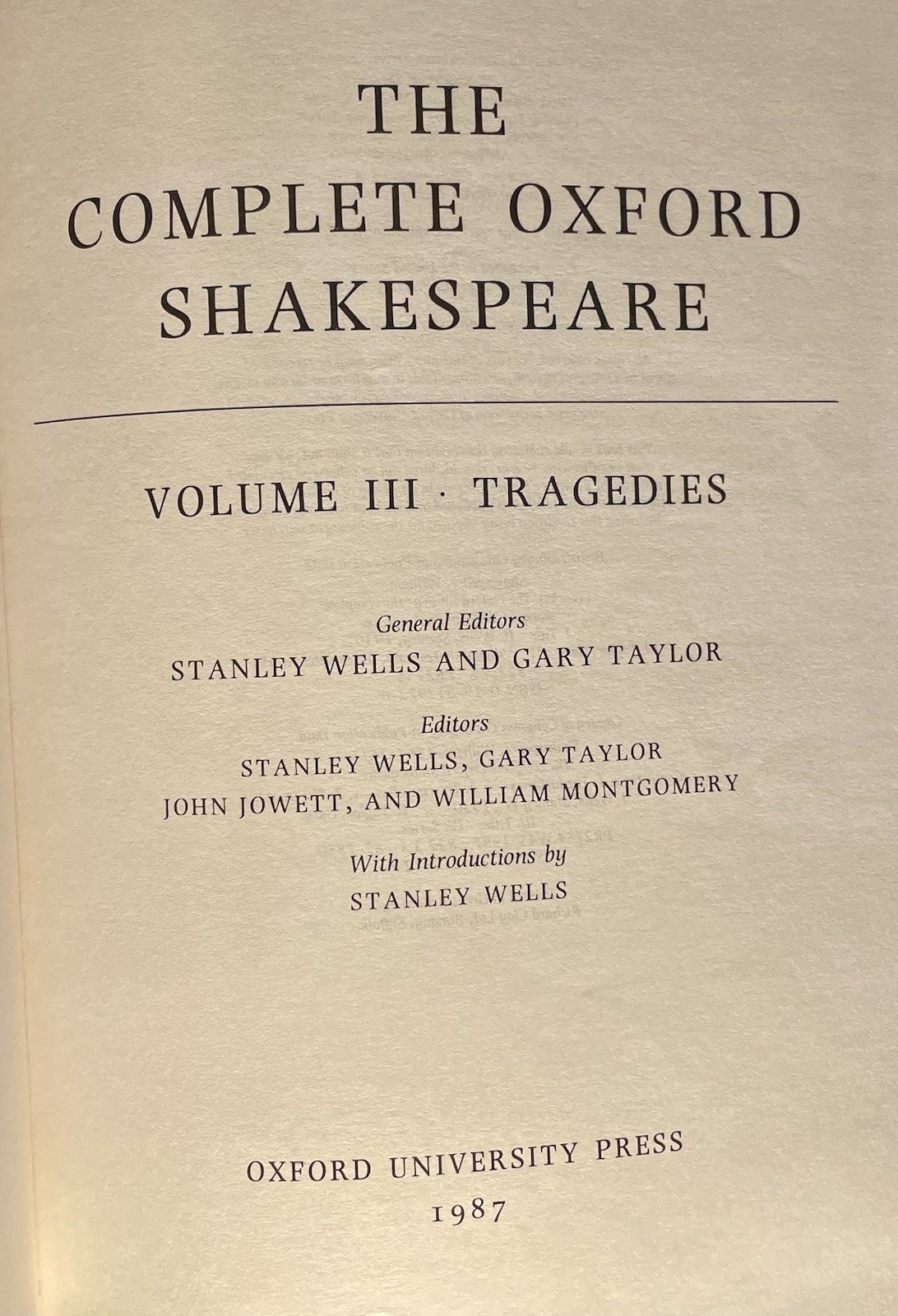 The Complete Oxford Shakespeare 3 Vol Box Set HC – Histories Comedies Tragedies