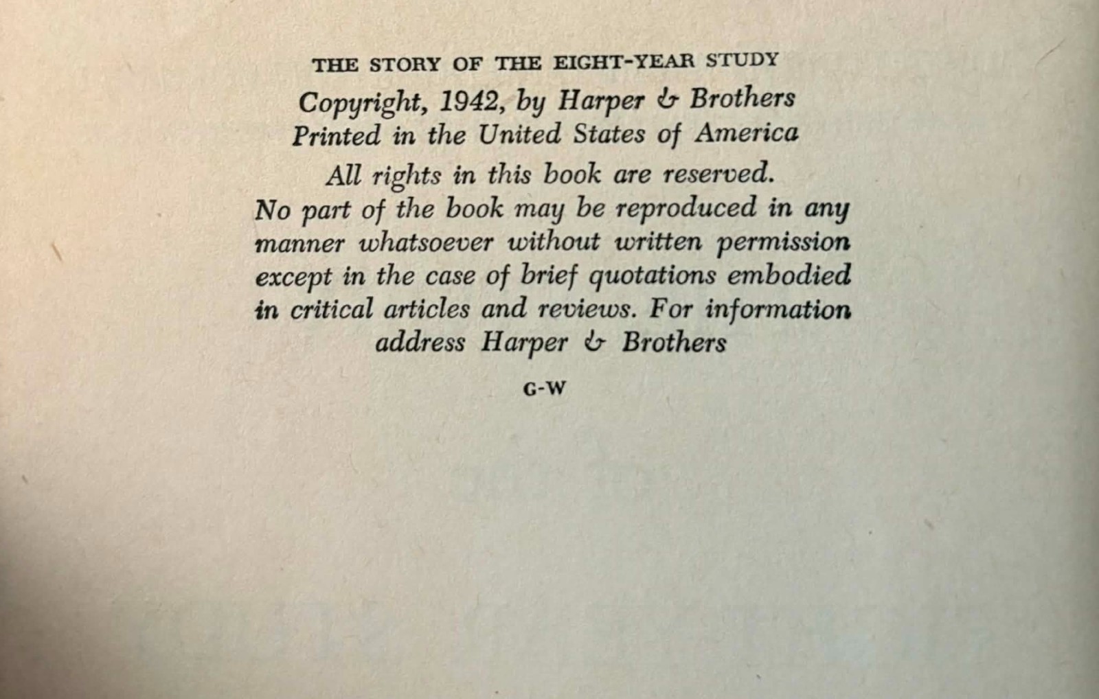 Adventure in American Education: 8 Year Study First Edition Vintage VOL. 1-1942