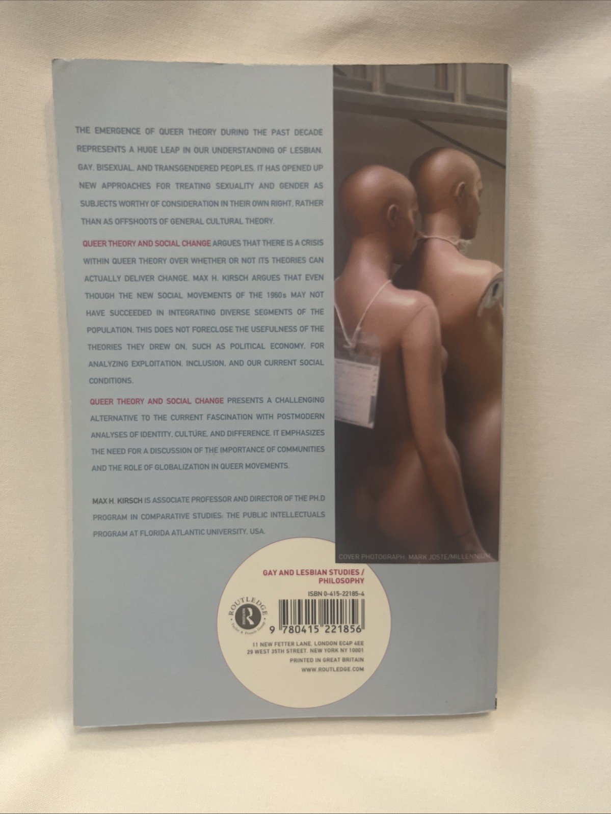 Queer Theory and Social Change by Max H. Kirsch (2001, Uk-B Format Paperback)