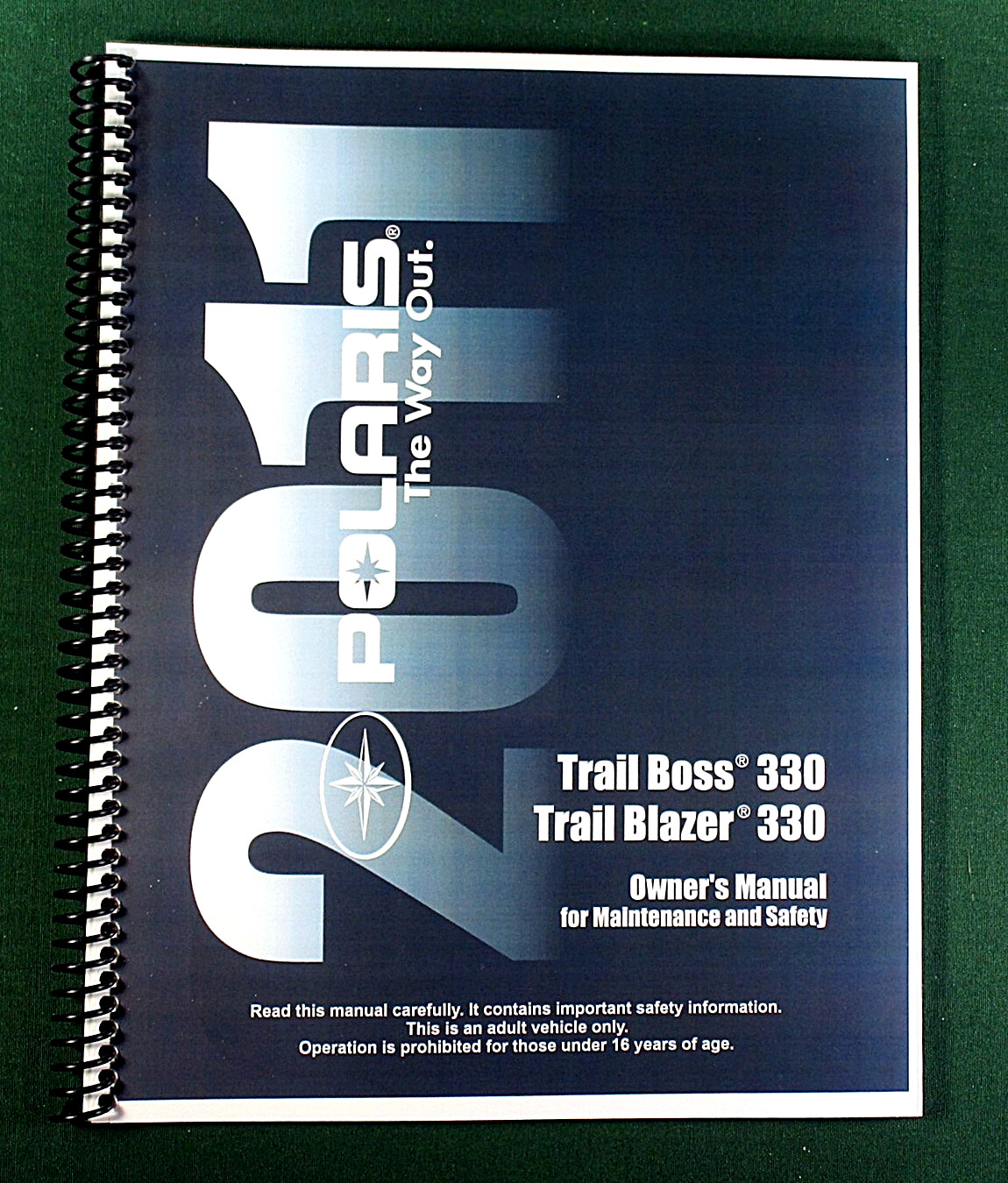 2011 Polaris Trail Boss 330 ATV Owner’s Manual: 129 Pages & Protective Covers!