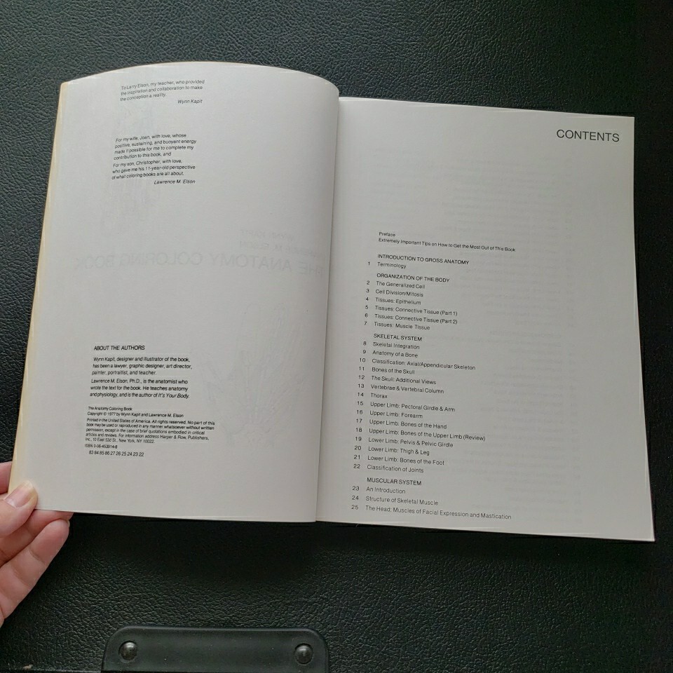 Anatomy Coloring Book by Wynn Kapit and Lawrence M. Elson, Some writing no color