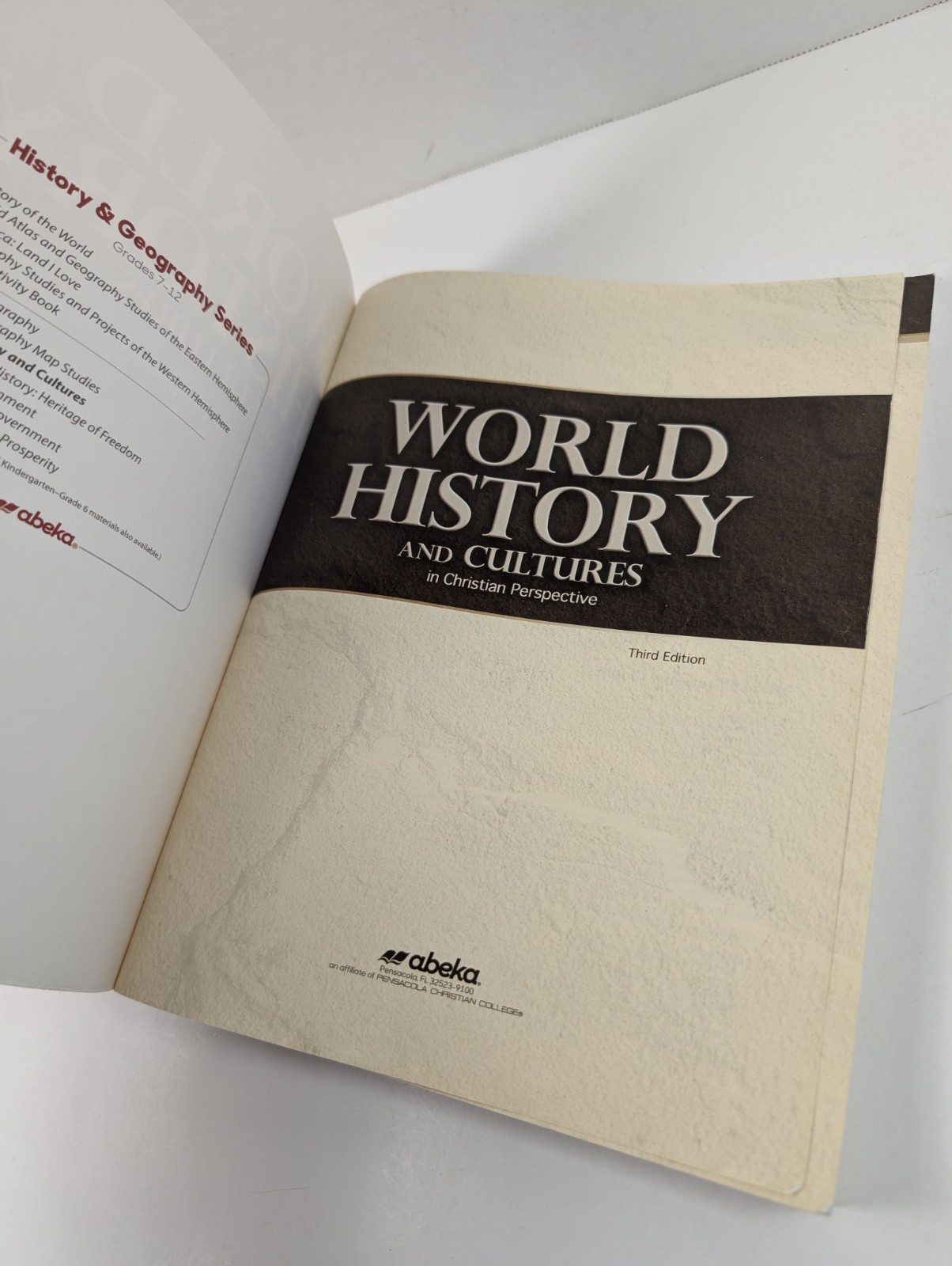 Lot 4 Abeka World History and Cultures 3rd Edition Text Teacher Keys/Answer Keys
