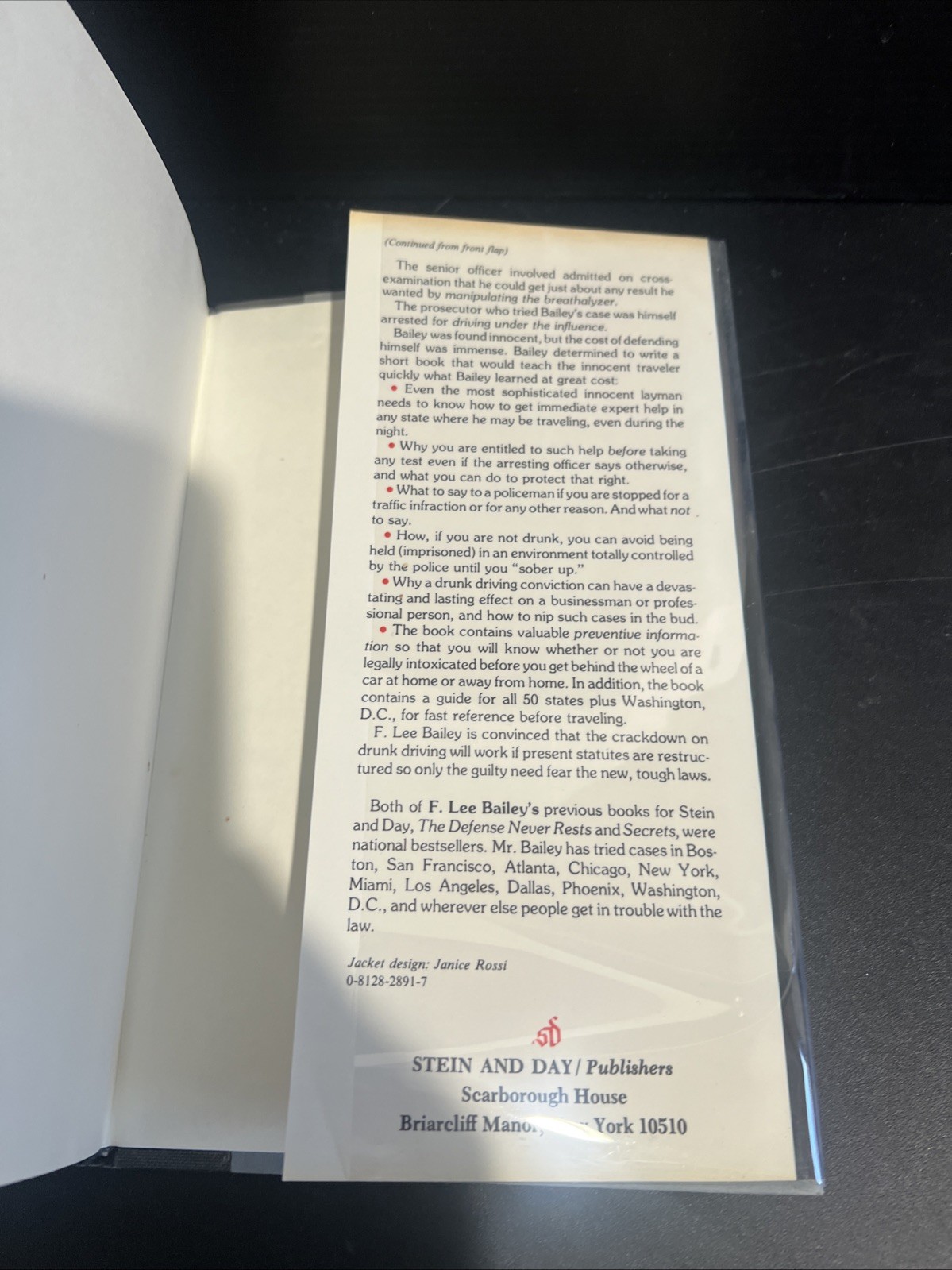 1st How to Protect Yourself Against Cops in California F Lee Bailey HC Mylar DJ
