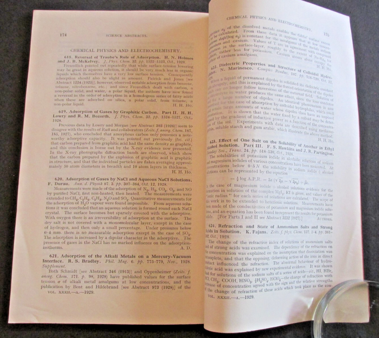 VTG 1929 Science Abstracts Section A. Physics Monthly Booklet 184 Pages