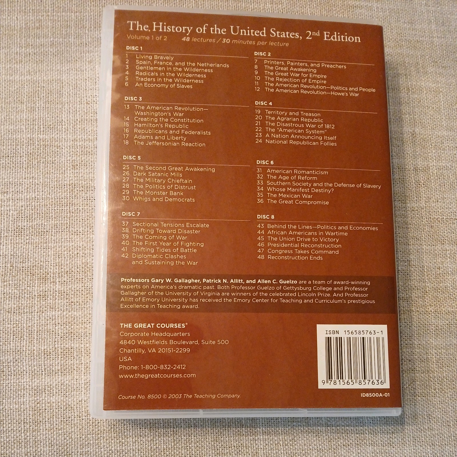 GREAT COURSES HISTORY OF THE UNITED STATES 2ND EDITION & WESTERN CIVILIZATION