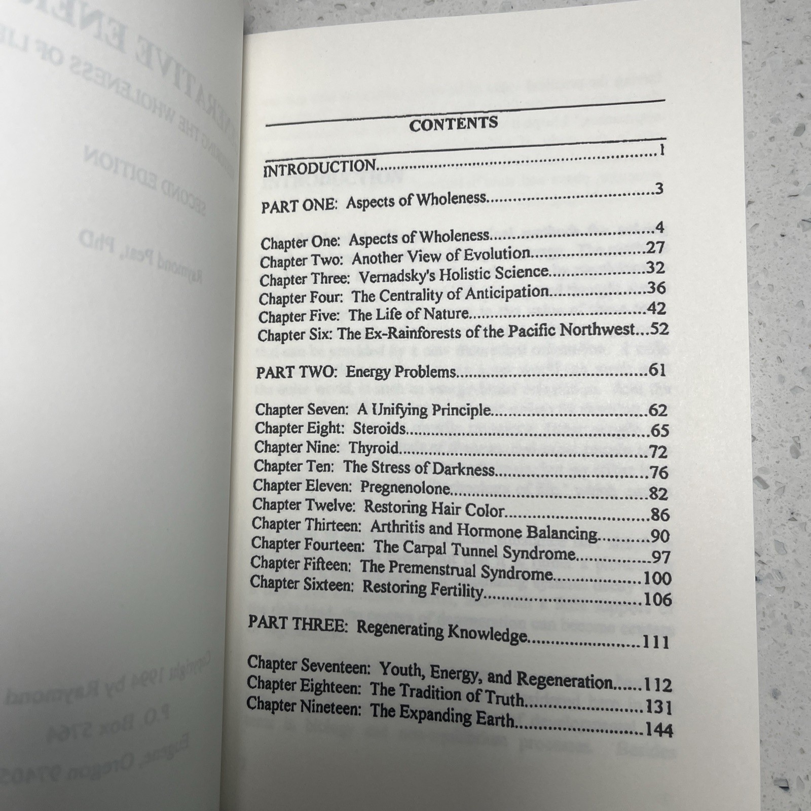 Generative Energy, Restore The Wholeness Of Life, Raymond Peat, PhD, Reprint New