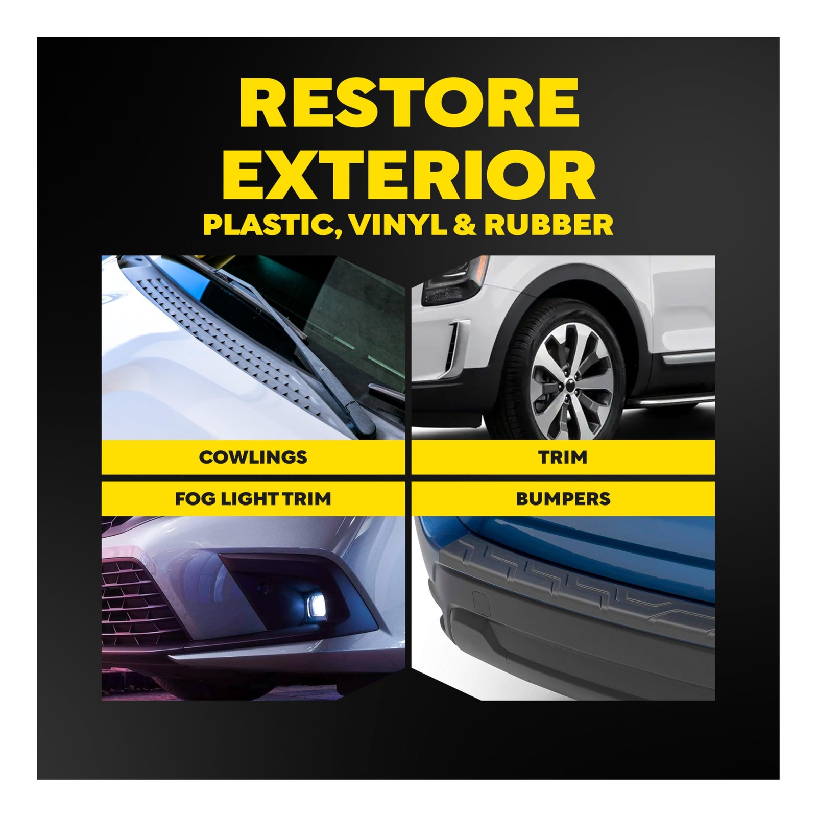 Meguiar’s Ultimate Black Plastic Restorer, 16OZ BT, 6/CV