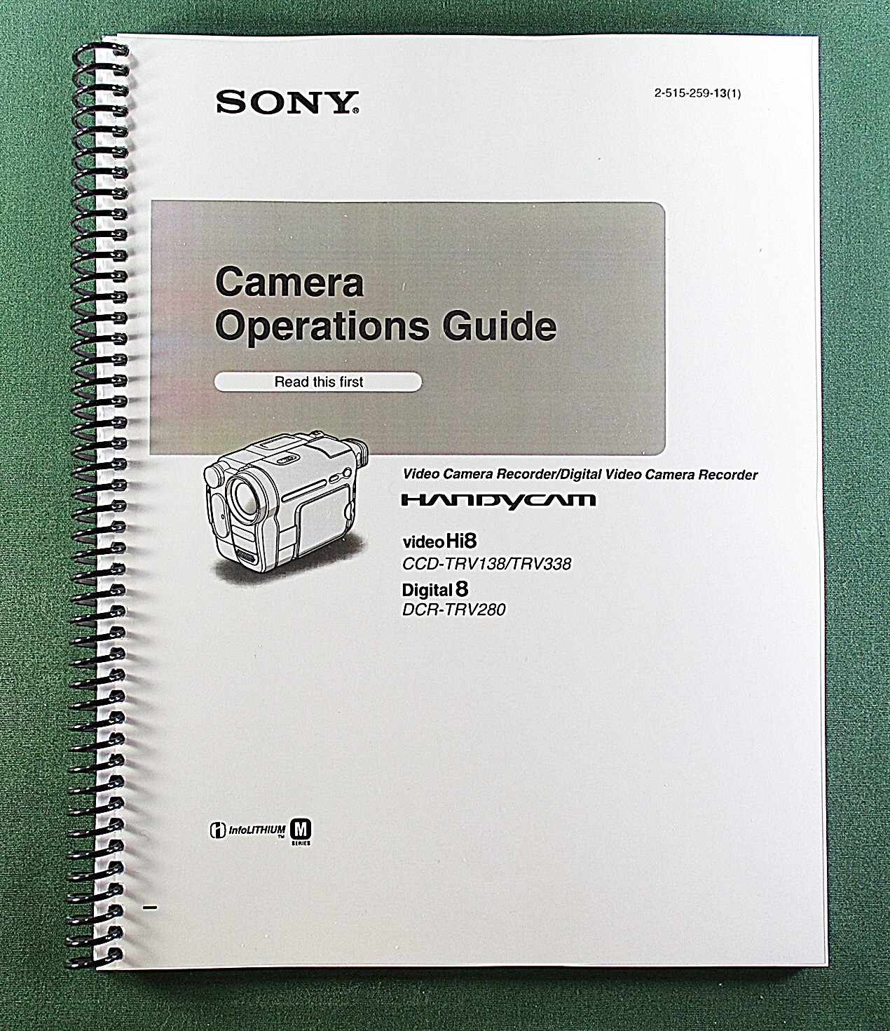 Sony CCD-TRV338 Instruction Manual: 112 Pages Coil Bound & Protective Covers!