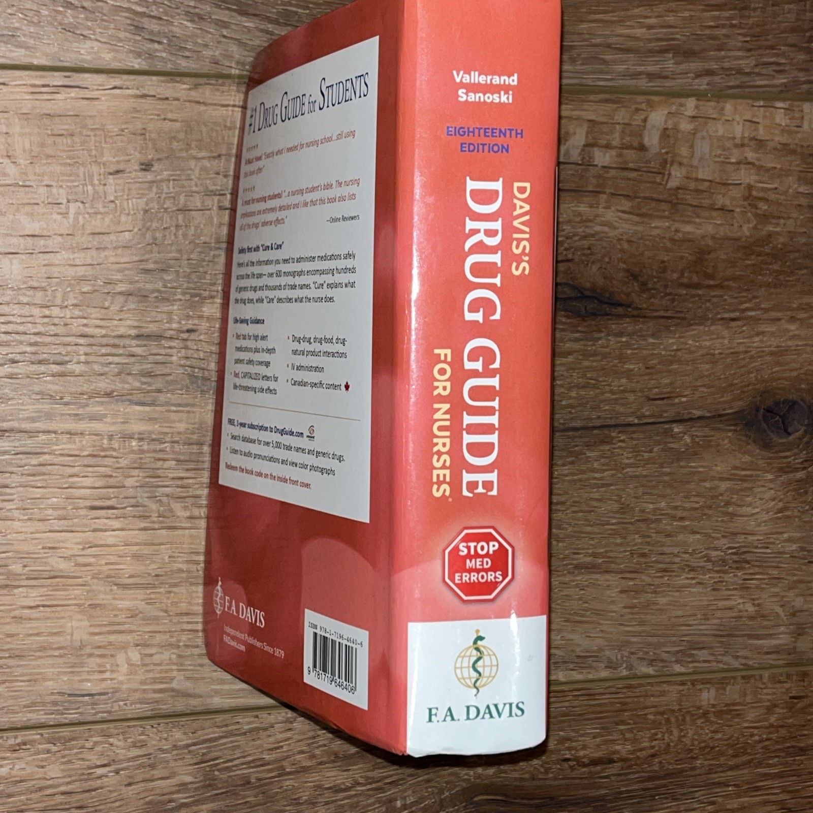 Davis’s Drug Guide for Nurses 18th Ed by Vallerand PhD Scratched Code