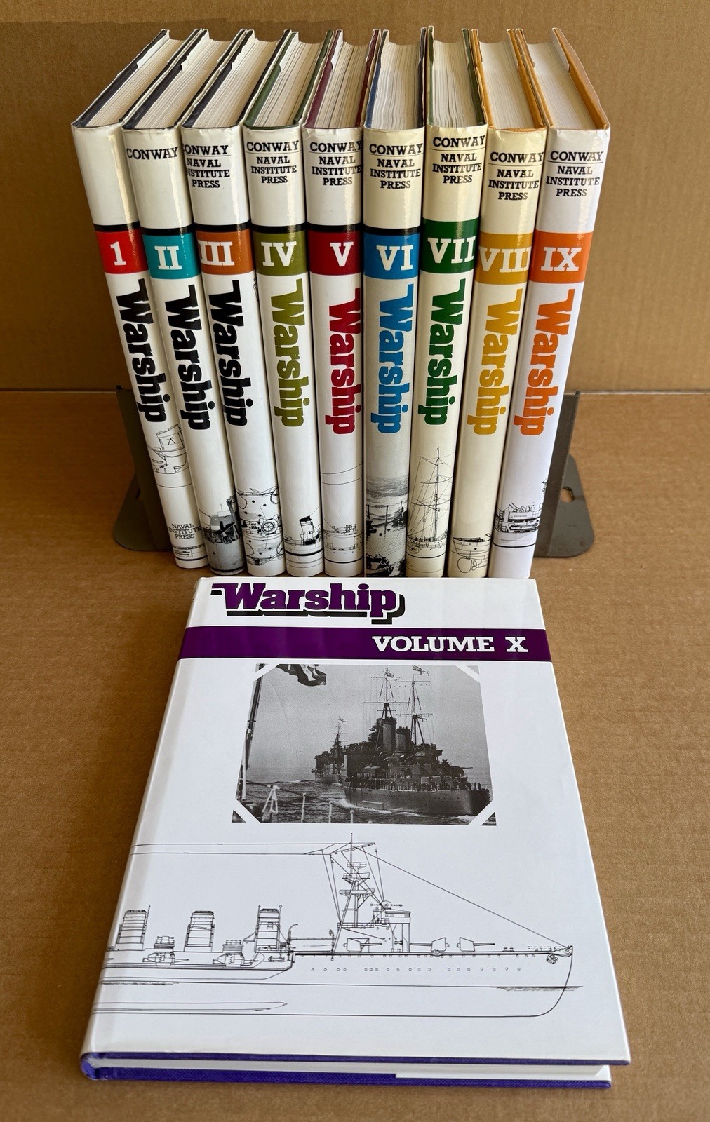 10 Book Set Warship Vol I-X Conway Maritime Naval Institute Press 1977-1986 HCDJ
