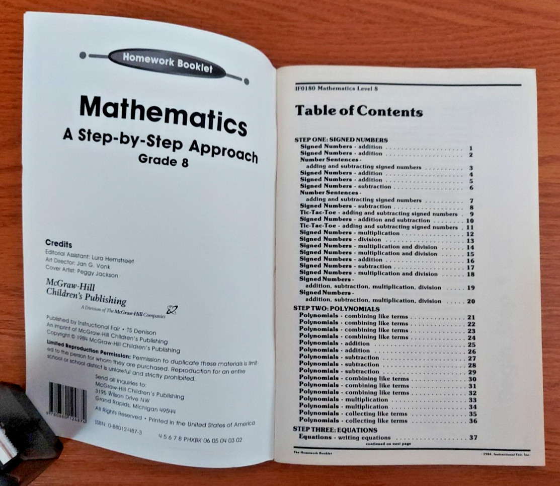 Mathematics a Step-by-Step Approach Grade 6, 8 Fractions Decimals & Percents 7-8