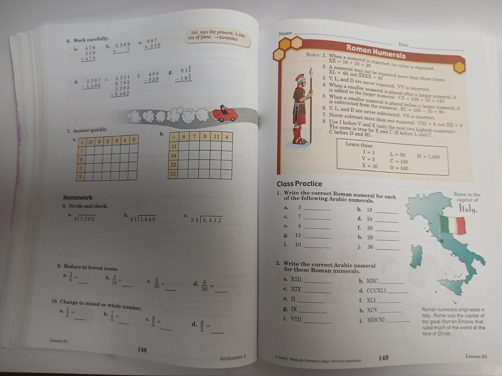 Arithmetic 4 Work-text by A Beka Books