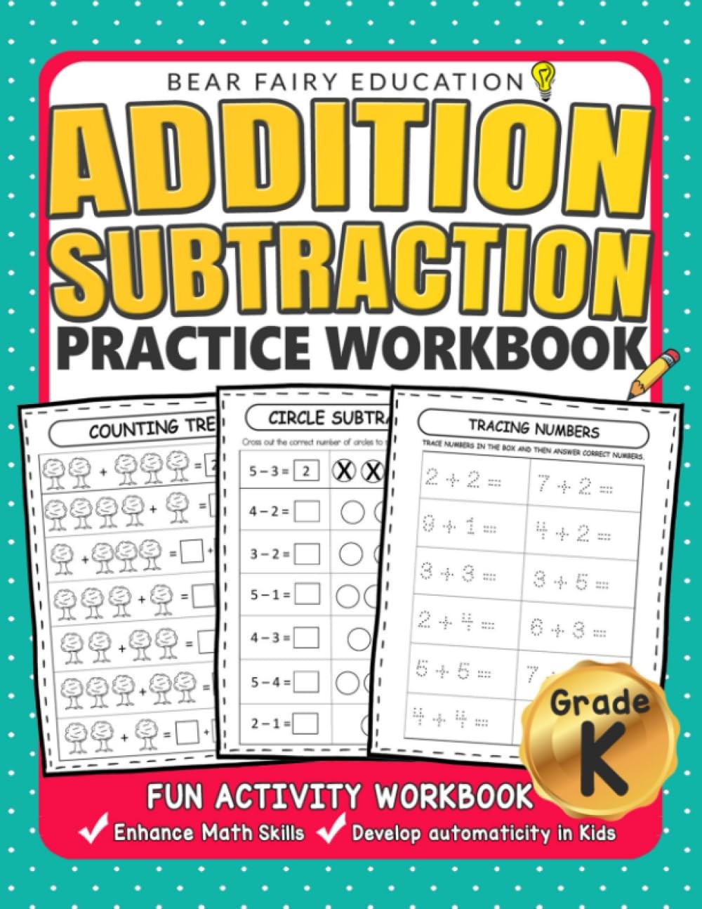 Addition Subtraction Practice Workbook .: Kindergarten books, Activity Workb…