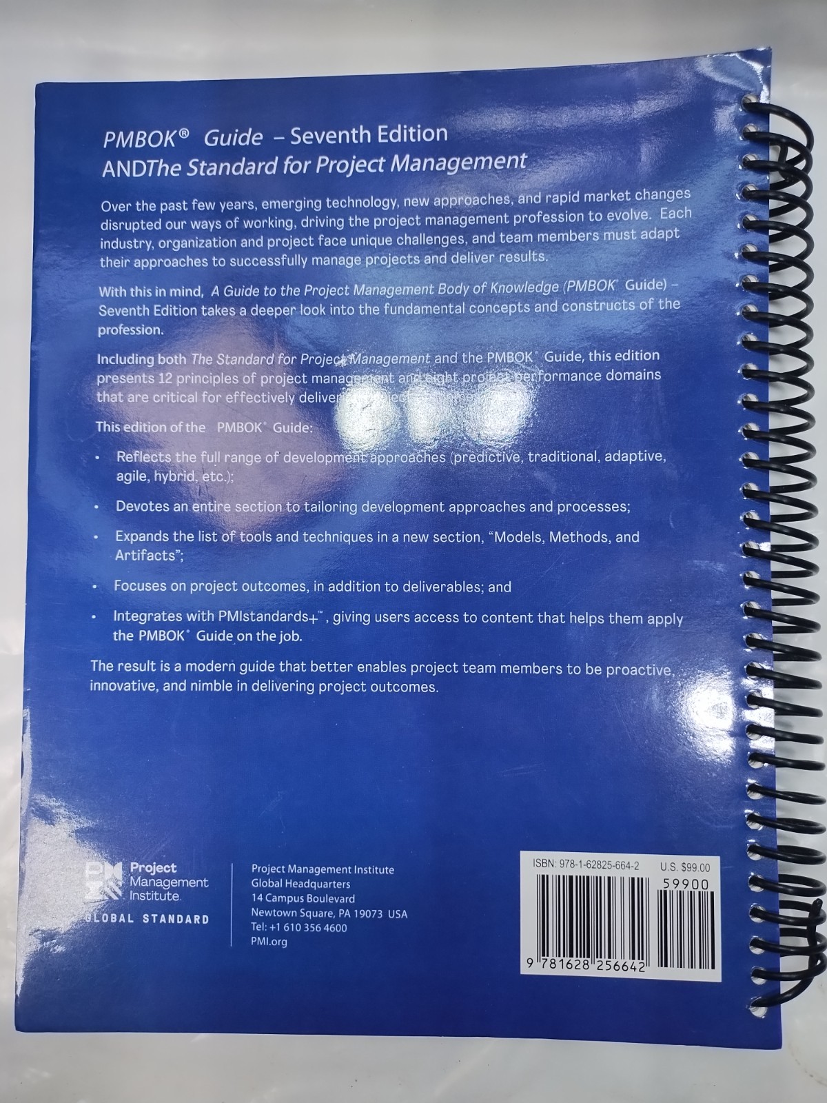 PMBOK GUIDE: A Guide To The Project Management Body of Knowledge, 7th Ed, Spiral